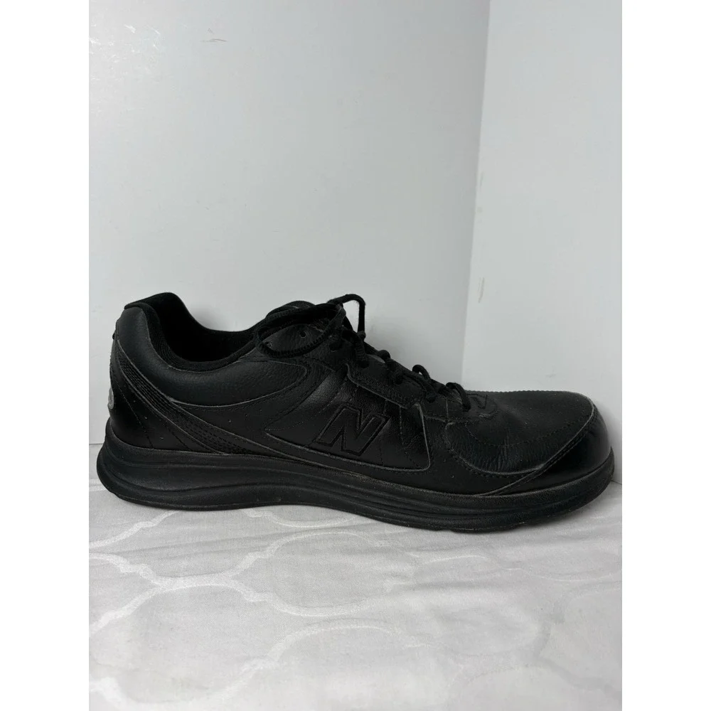 New Balance 577 Shoes Mens 13 B Walking Black Leather Sneakers Lace Up  MW577BK